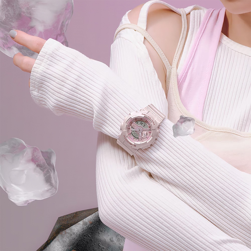 CASIO 卡西歐 G-SHOCK 珠光系列 粉彩運動女錶 手錶 GMA-S110ST-4A, , large