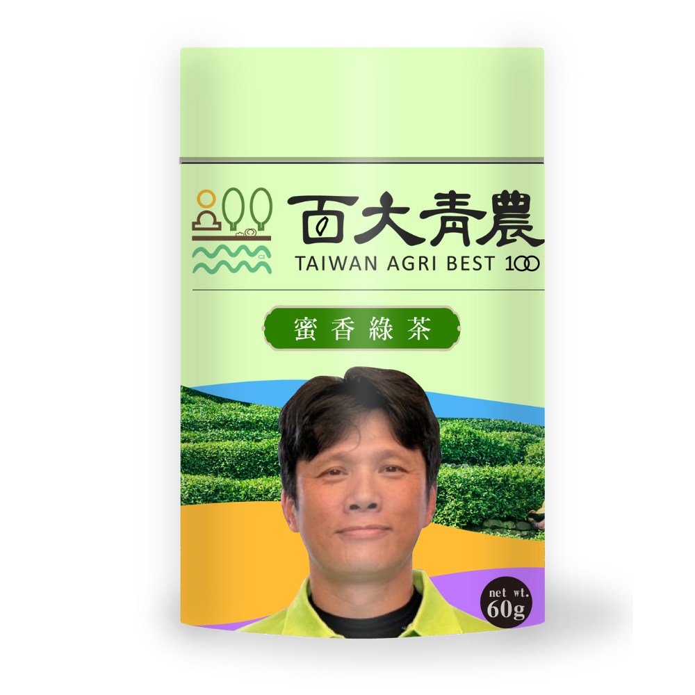 百大青農手作茶-林和春 蜜香綠茶 60g, , large