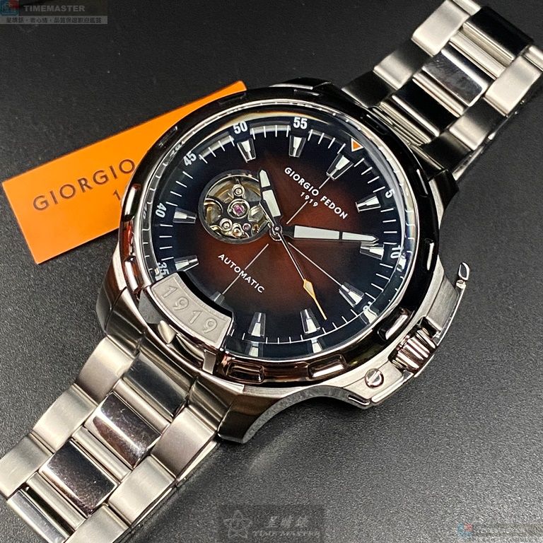 [星晴錶業]GiorgioFedon1919手錶,46mm,GF00068古銅色錶面銀錶殼銀色精鋼錶帶款, , large