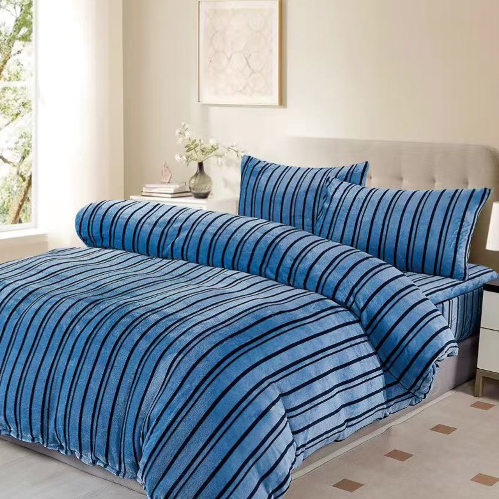 【Galatea葛拉蒂】法蘭絨冬季雙人特大床包四件組 挪威條文