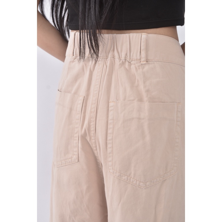 (XL) mango高腰寬鬆杏色長褲二手衣, , large