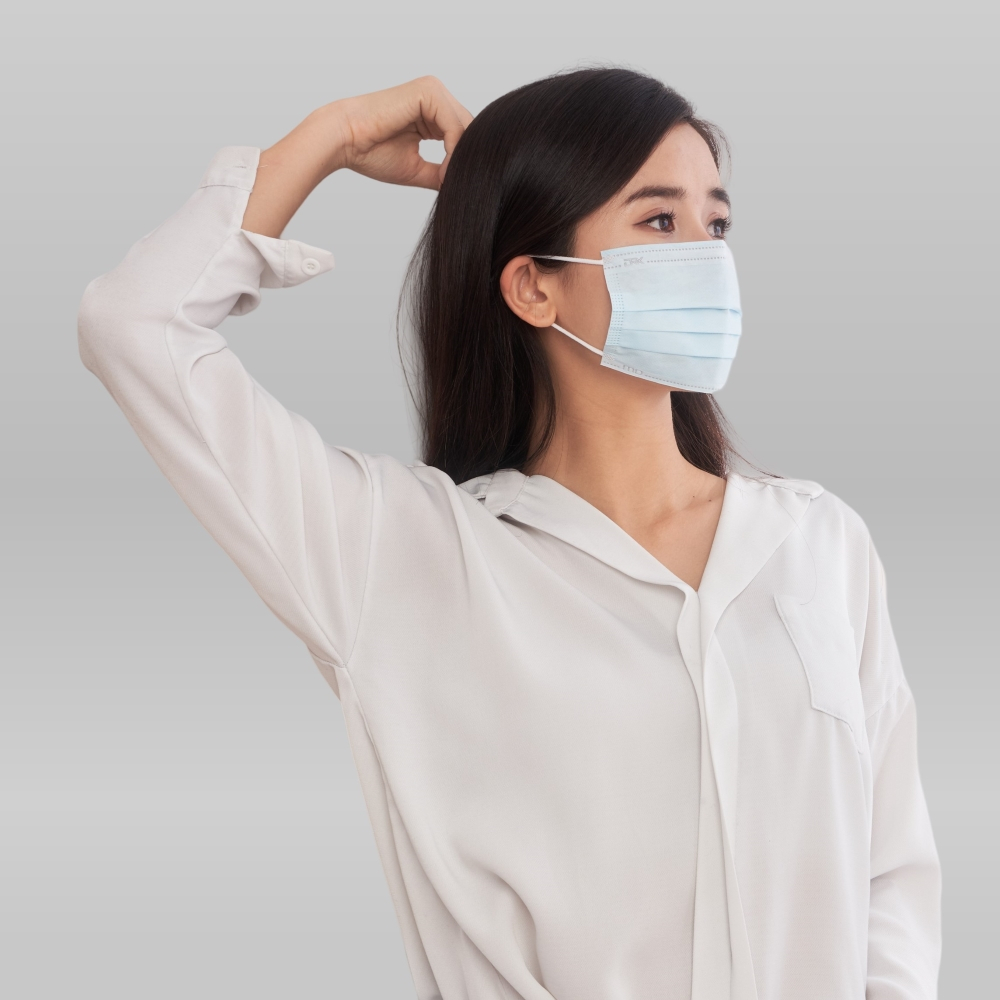 【DRX達特世】醫用平面口罩-經典系列-天空藍(成人/50入), , large