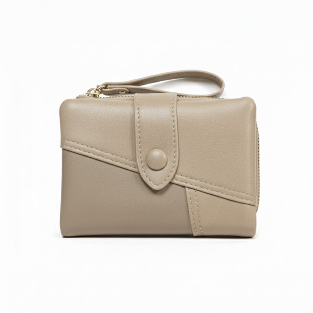 Soir&eacute;e 典雅對折短夾 多卡位收納皮夾 真皮質感 零錢卡片鈔票夾 女用短夾人氣女用皮夾 女夾