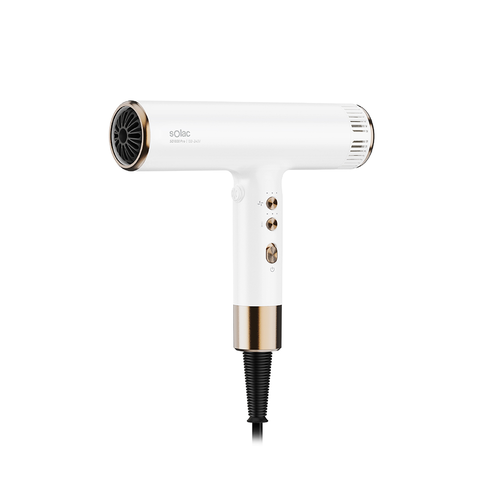 sOlac SD-1000 PRO International Voltage High-Speed ​​Negative Ion Hair Dryer (White Gold), , large