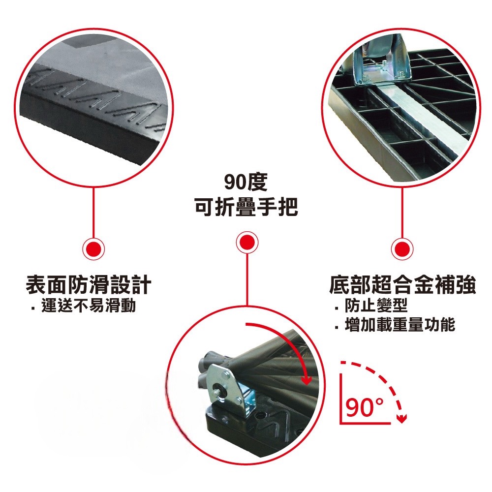 [台灣湧利]HS-960A手推車 靜音折疊大型手推車 荷重500公斤, , large