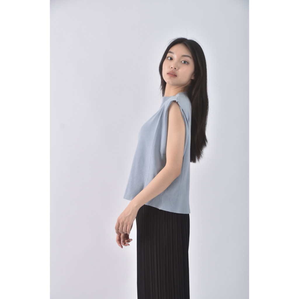(M) dolly varden韓牌無袖藍色上衣二手衣, , large
