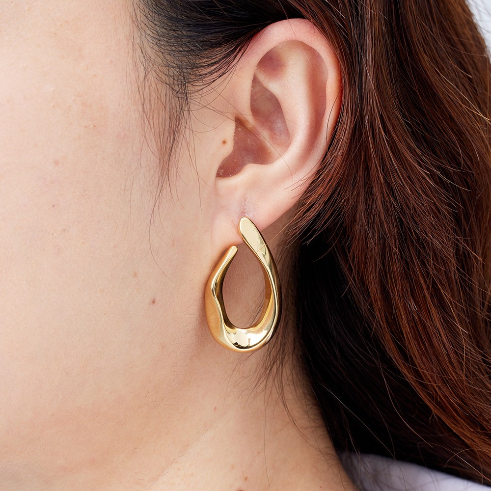 LOO Glimmer 吊墜光影耳環-金色 UE1001410, , large