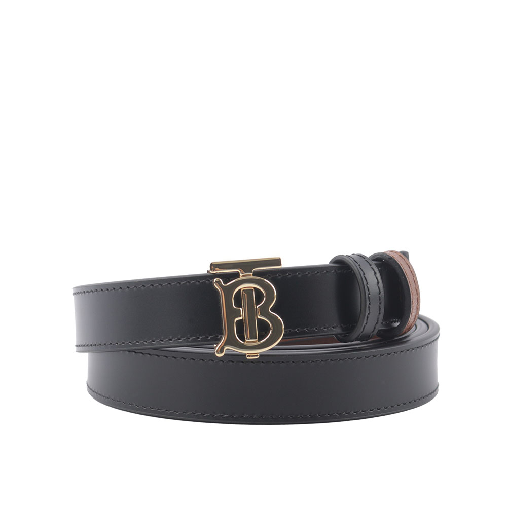 BURBERRY TB Logo 小牛皮寬2cm皮帶 M /黑色, , large