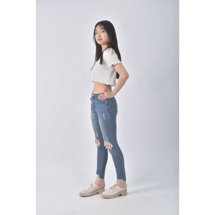 (M) someone jeans and fashion丹寧牛仔質感藍色長褲二手衣, , large