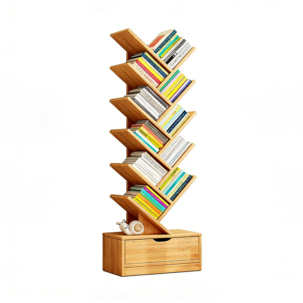 HABABY Huan'an Home Furnishings Tree-Shaped Solid Wood Bookshelf, Yushan Cedar Wood, 34*20*139CM, , large