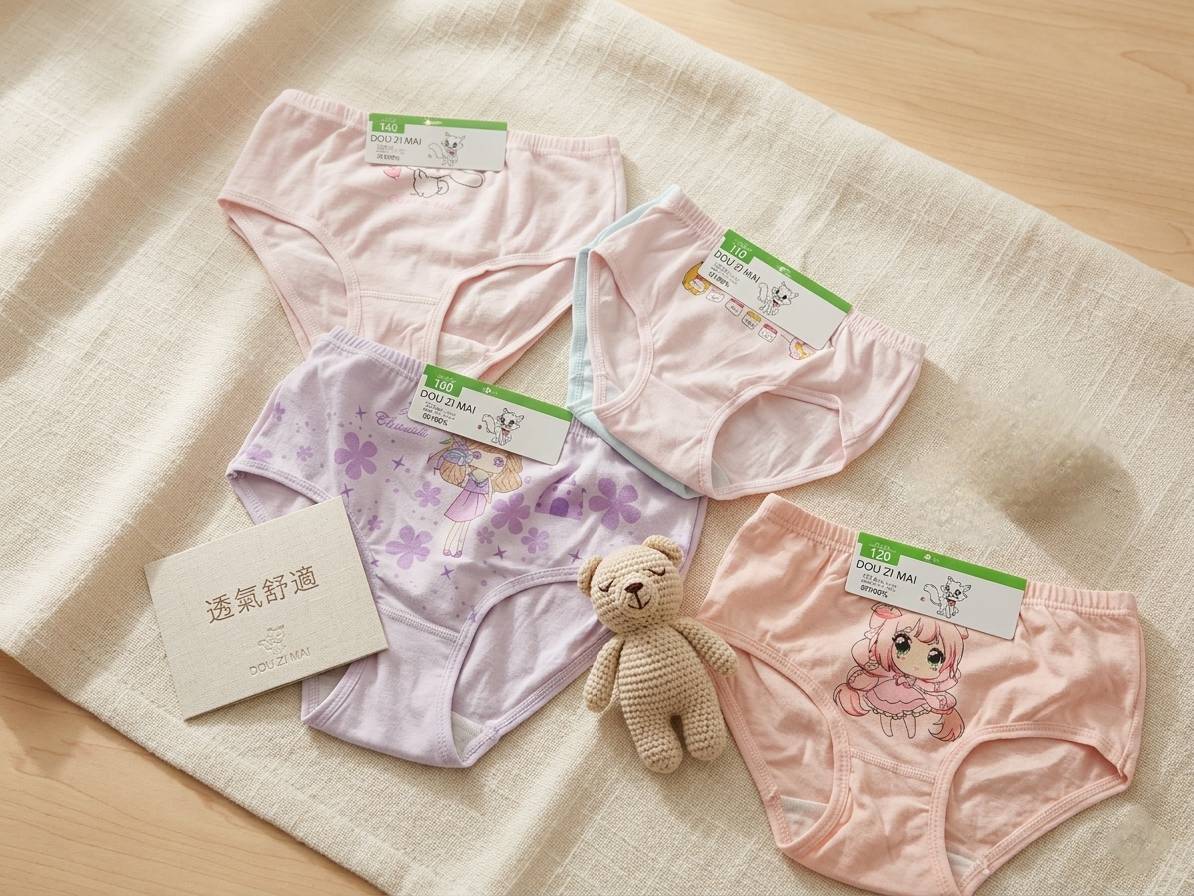 凱美棉業 | 4件組 隨機出色 精品 彈力萊卡純棉 舒適 透氣 兒童(三角款)內褲 女童純棉內褲, , large
