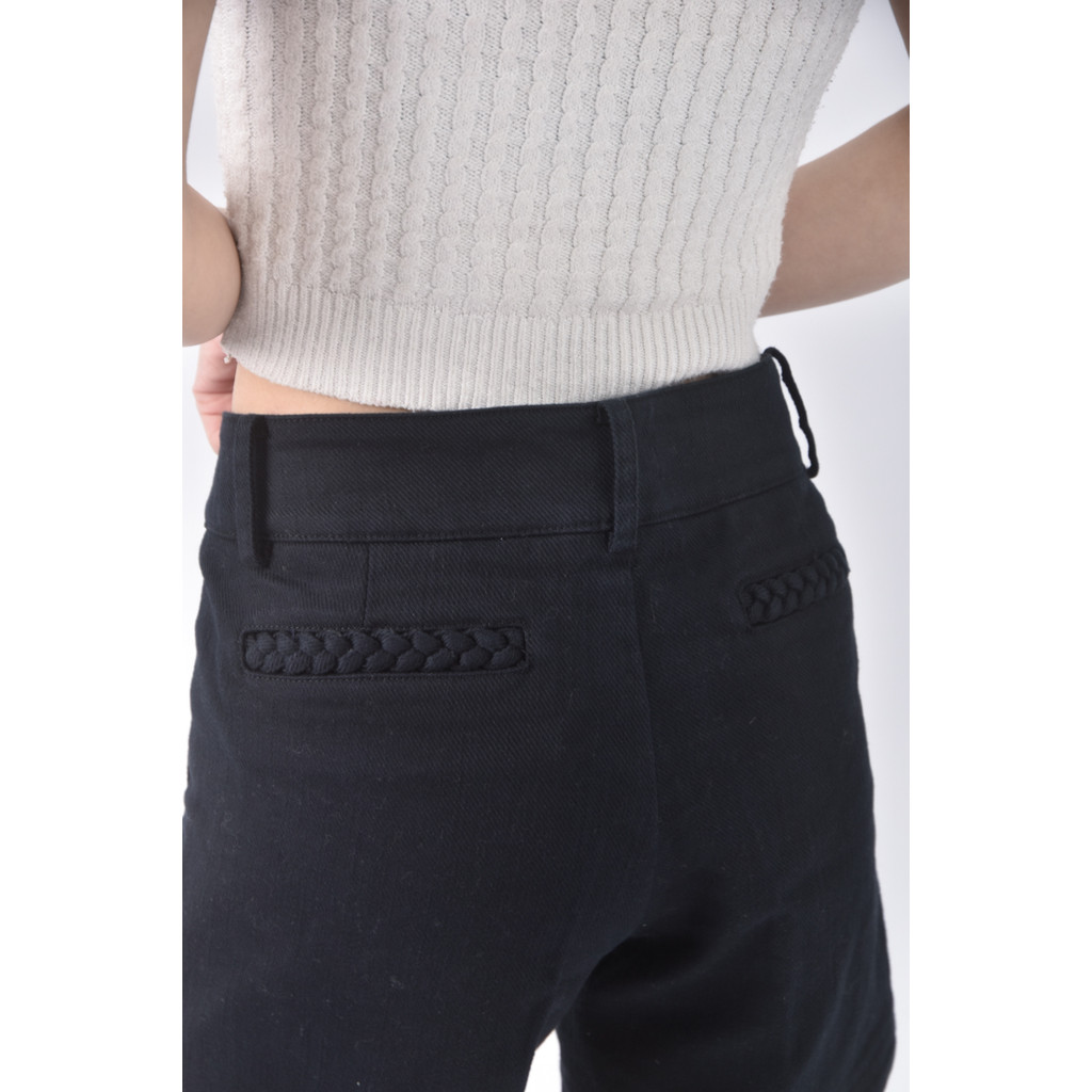 (XL) ef de棉質高腰黑色短褲二手衣, , large