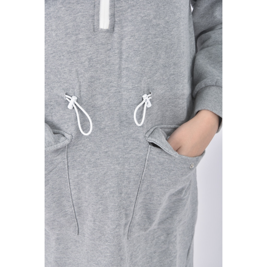 (S) moma質感棉質高領灰色洋裝二手衣, , large