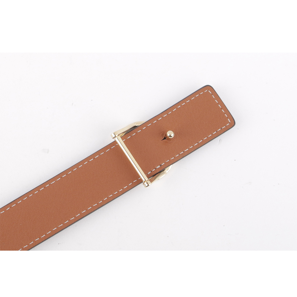 Tory Burch Miller 素面皮革寬2.5cm雙面可用皮帶/黑色/焦糖色/S, , large