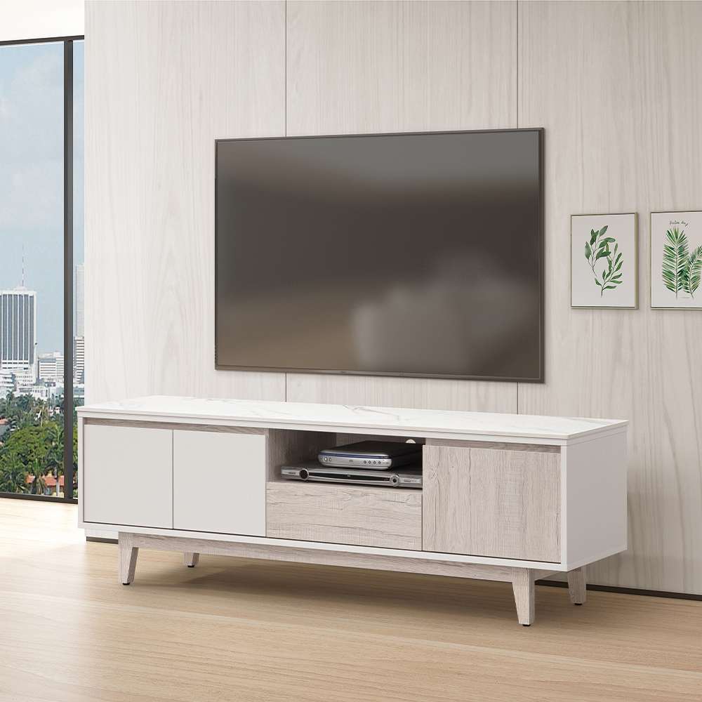 【唯熙傢俱】紀薇橡木雙色5尺岩板電視櫃, , large