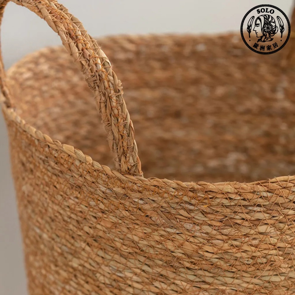 【SOLO歐洲家居】LCW Home 34cm 雙耳藤編收納籃 手工編織 花籃 水果籃 洗衣籃 居家擺飾, , large