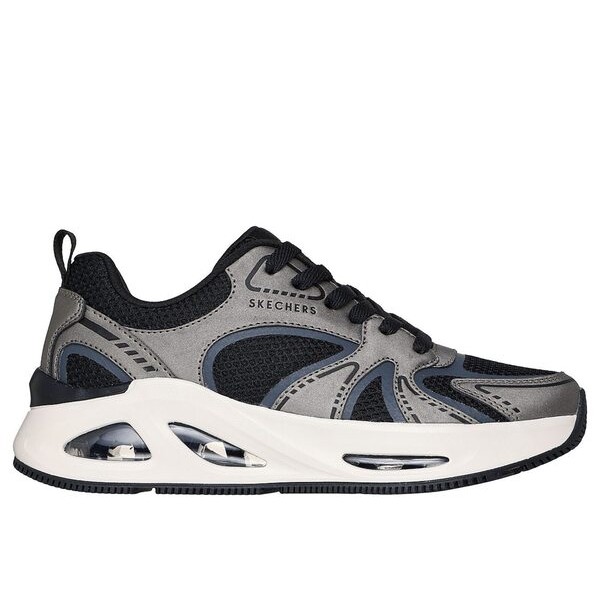 Kixpress-Skechers Uno Ego 女 運動休閒鞋 增高 舒適 穿搭 灰 黑 [177474GUBK], , large