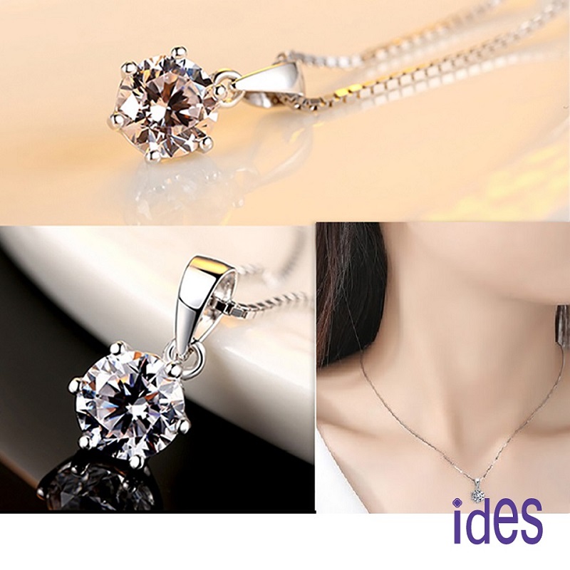 [ides愛蒂思] 情人禮系列一克拉F/VS1頂級3EX車工鑽石戒指項鍊套組/經典六爪, , large