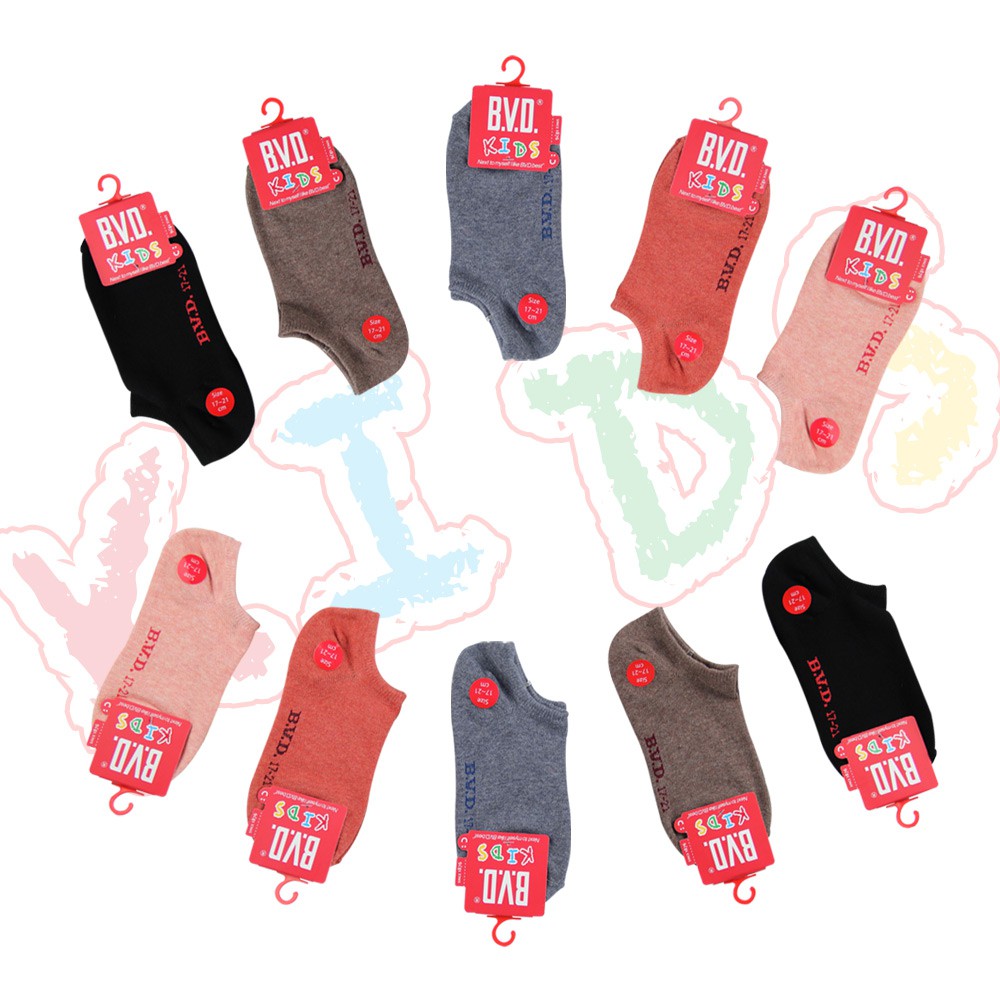 【BVD】懷舊低口直角童踝襪<磚紅,13-16cm>B257 童襪 低口襪, , large