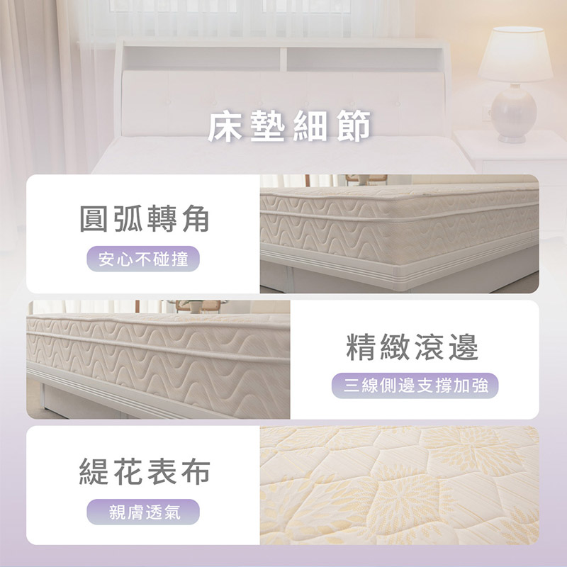 【KIKY】浪漫滿屋乳膠三線蜂巢式獨立筒床墊, , large
