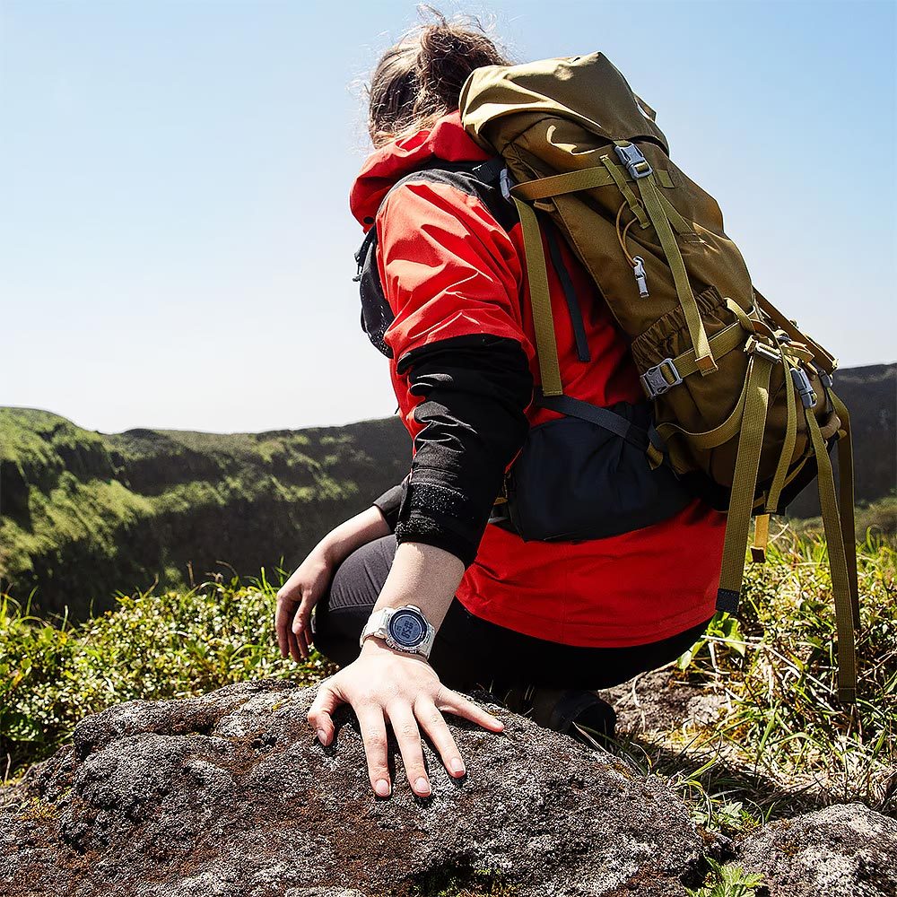 CASIO 卡西歐 PROTREK 戶外多功能太陽能電波手錶 登山錶 氣壓高度溫度 PRW-35-7, , large