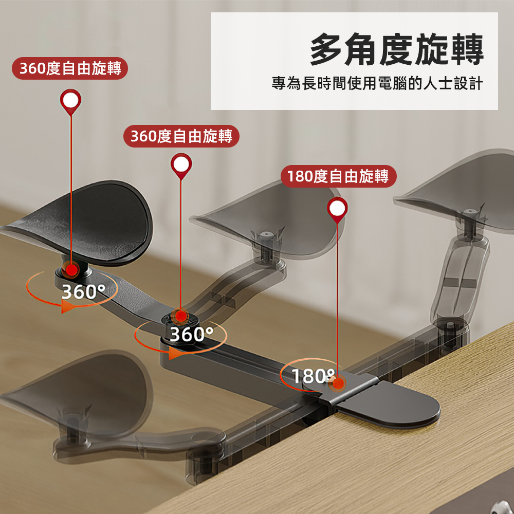 【上手家居】金屬鍵盤手托架 黑色(滑鼠架/滑鼠手托/電腦手托架/手臂支撐架/手托架/滑鼠支撐架), , large