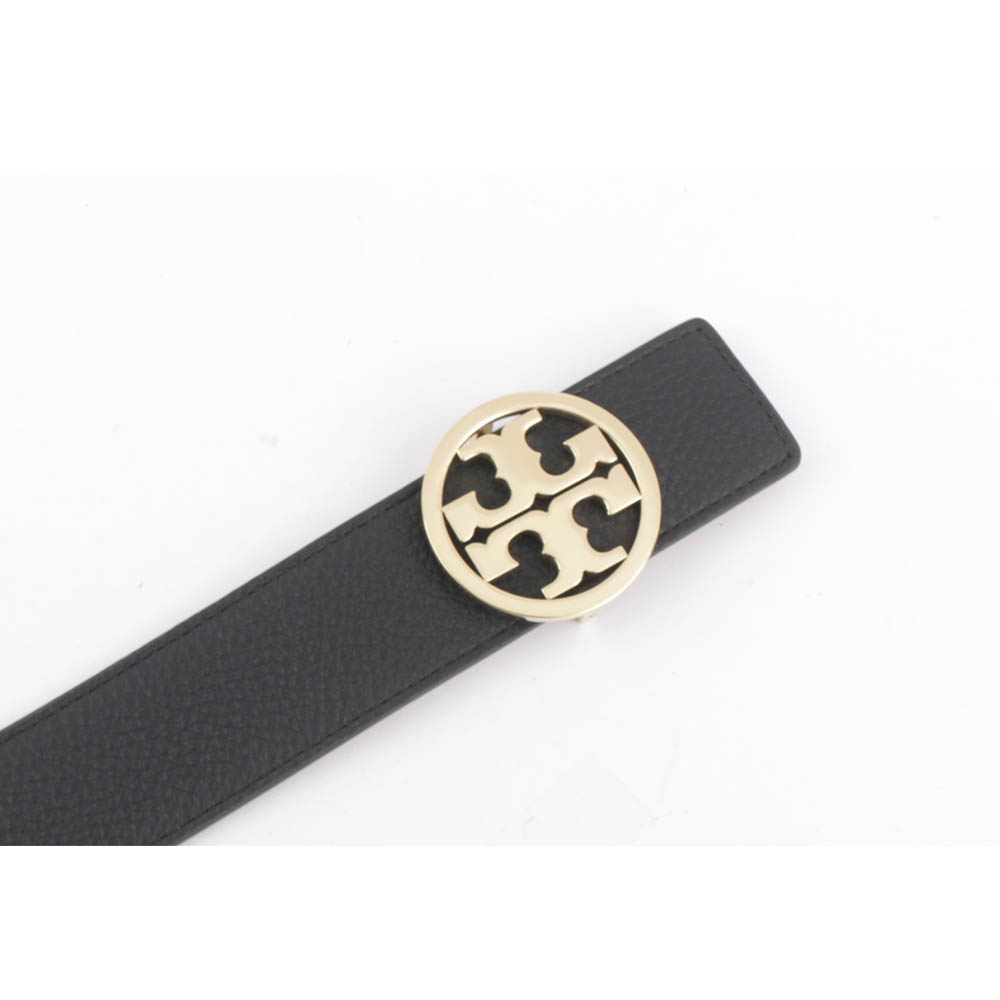TORY BURCH Miller 素面皮革寬3.8cm雙面可用皮帶S/黑色/焦糖色, , large