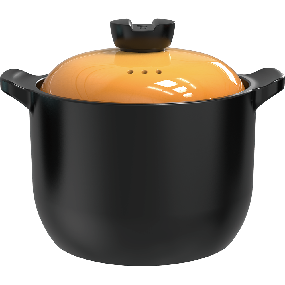 Ceramic yellow soup pot 4.5L, , large