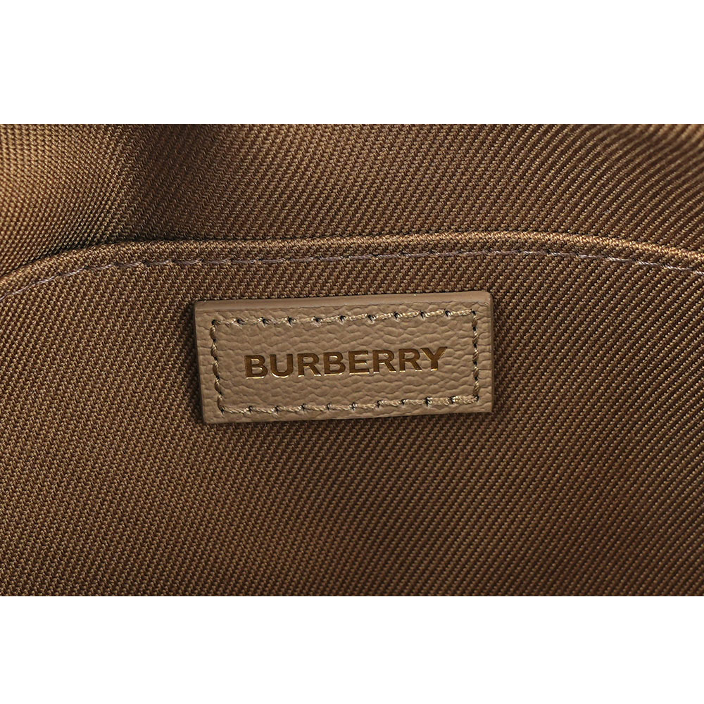 BURBERRY 經典深格紋及牛皮大款拉鍊相機包/栗子色, , large
