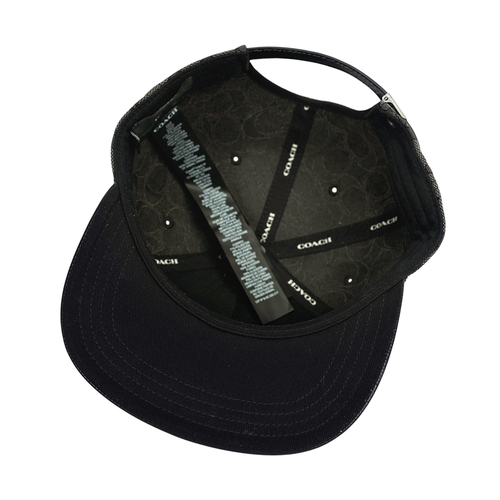 COACH CC Logo 緹花布及皮革棒球帽 M-L/炭灰色/黑色, , large