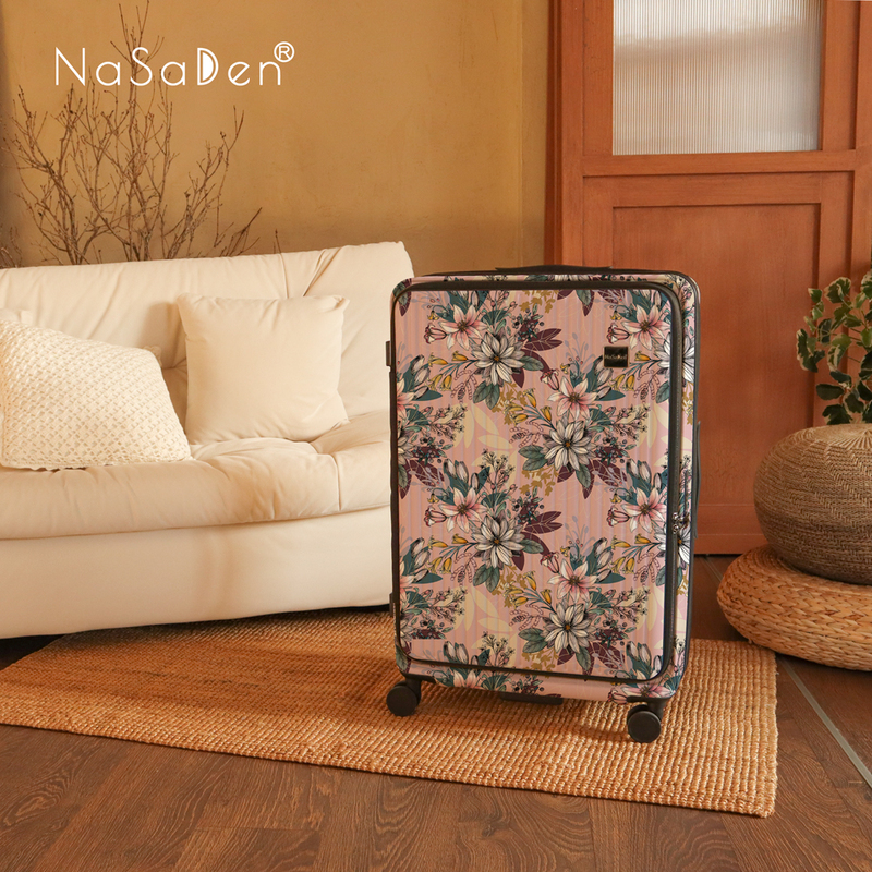 NaSaDen Rhein Series [Pink Flower]29" Front Opening Luggage, , large