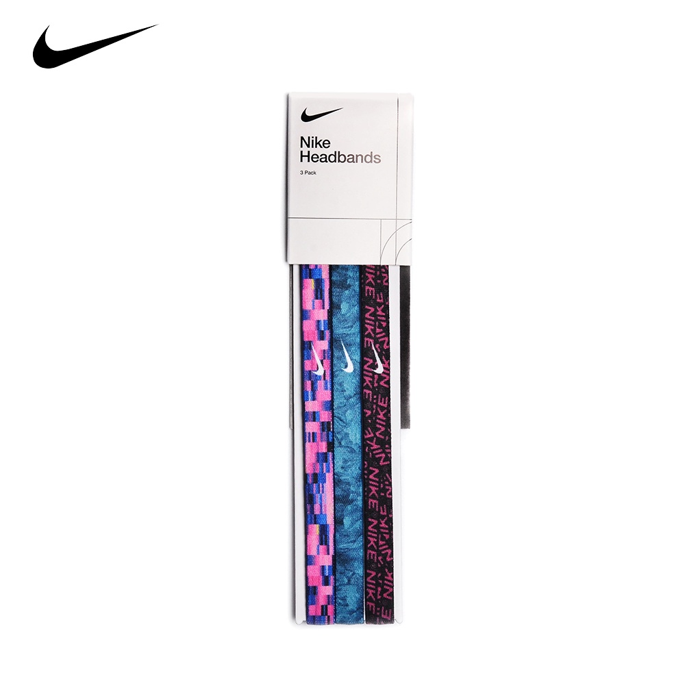 NIKE 印花髮帶 瑜珈頭帶 慢跑 健身彈力運動髮帶 3入 N0002560 【樂買網】, , large