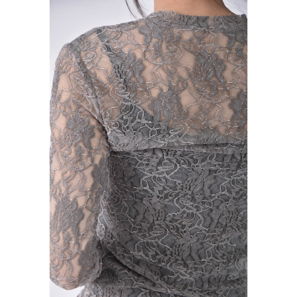 (S) 透紗紫色長袖上衣二手衣, , large