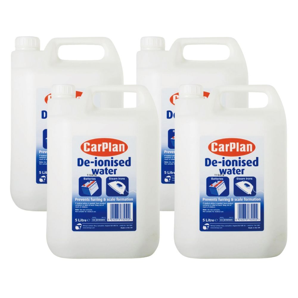 【4罐去離子水組合】 英國CarPlan 去離子水 5L 實驗用水 補充水箱水 補充電瓶水 去離子水, , large