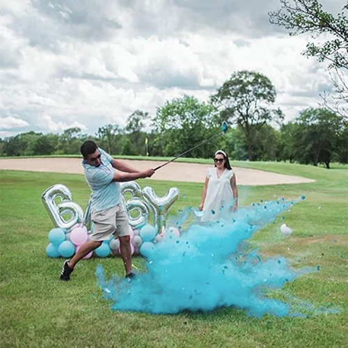 Gender Reveal Golf Ball Set – 1 Pink + 1 Blue Powder Ball, , large