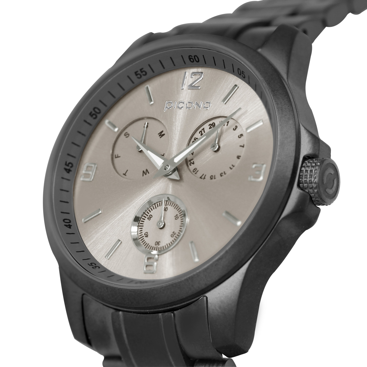 【PICONO】Original chronograph collection stainless steel strap watch-Gray / OR-9704, , large