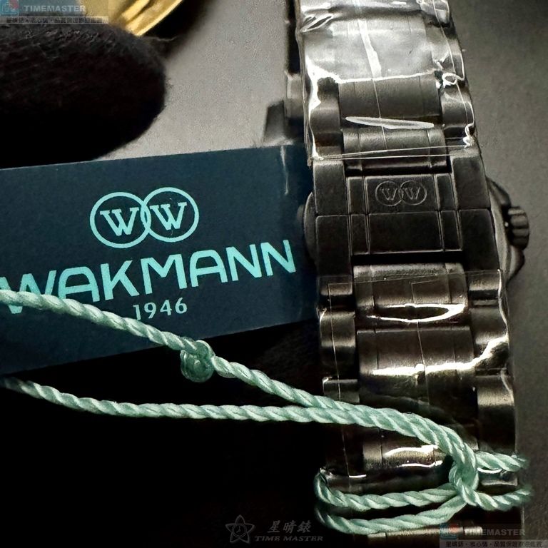 [星晴錶業]WAKMANN手錶,46mm,WA00046黑色錶面黑錶殼深黑色精鋼錶帶款, , large