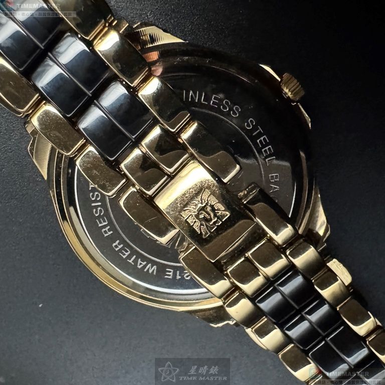 [星晴錶業]ANNE KLEIN手錶,38mm,AN00521黑色錶面金色錶殼金黑相間合金錶帶款, , large