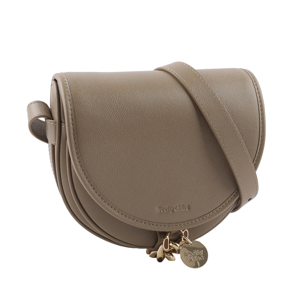 SEE BY CHLOE MARA BAG 牛皮小款斜背馬鞍包/灰色, , large