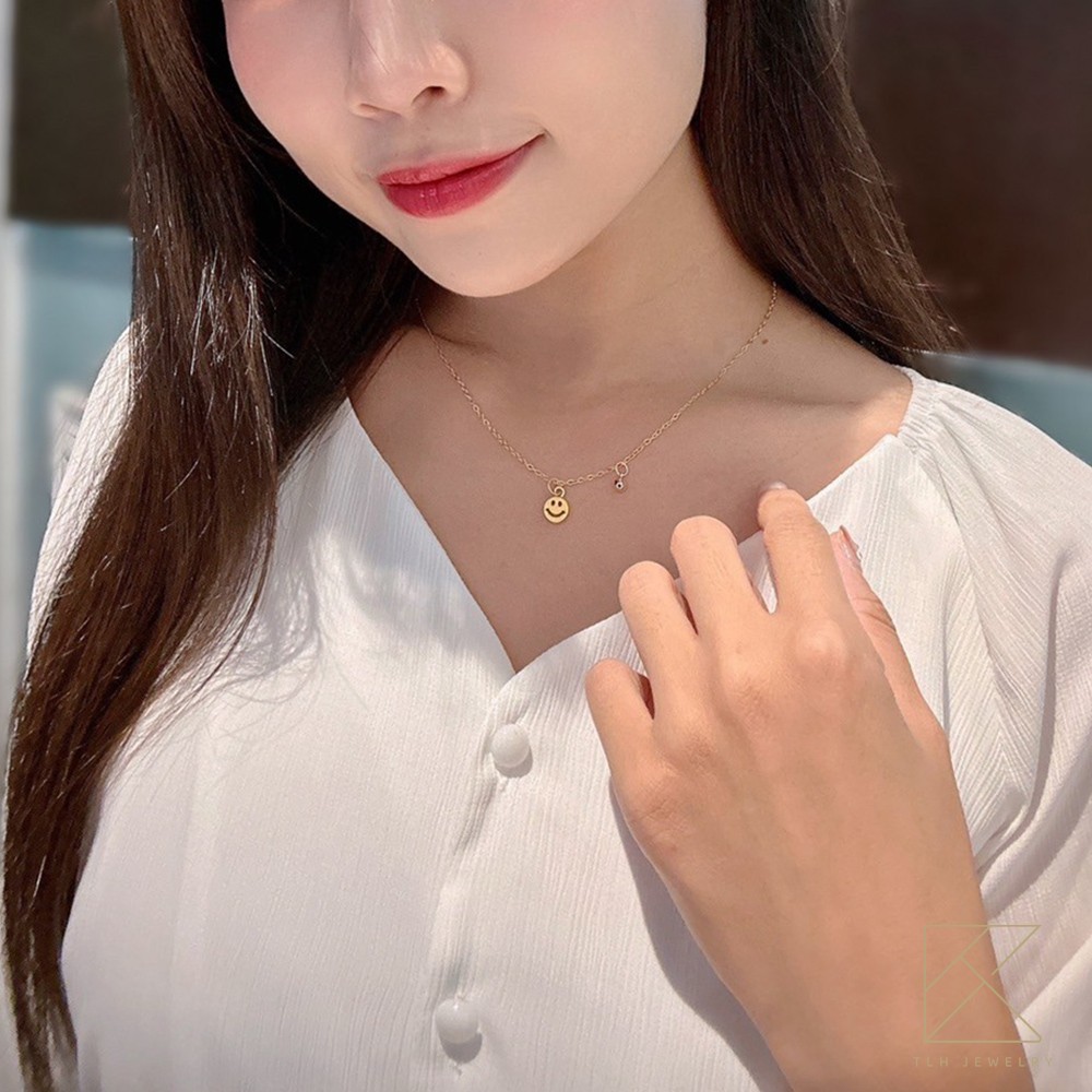 【TLH】黃金墜項鍊 純金999 小美人魚誕生石系列 約重0.02錢&plusmn;0.01, , large