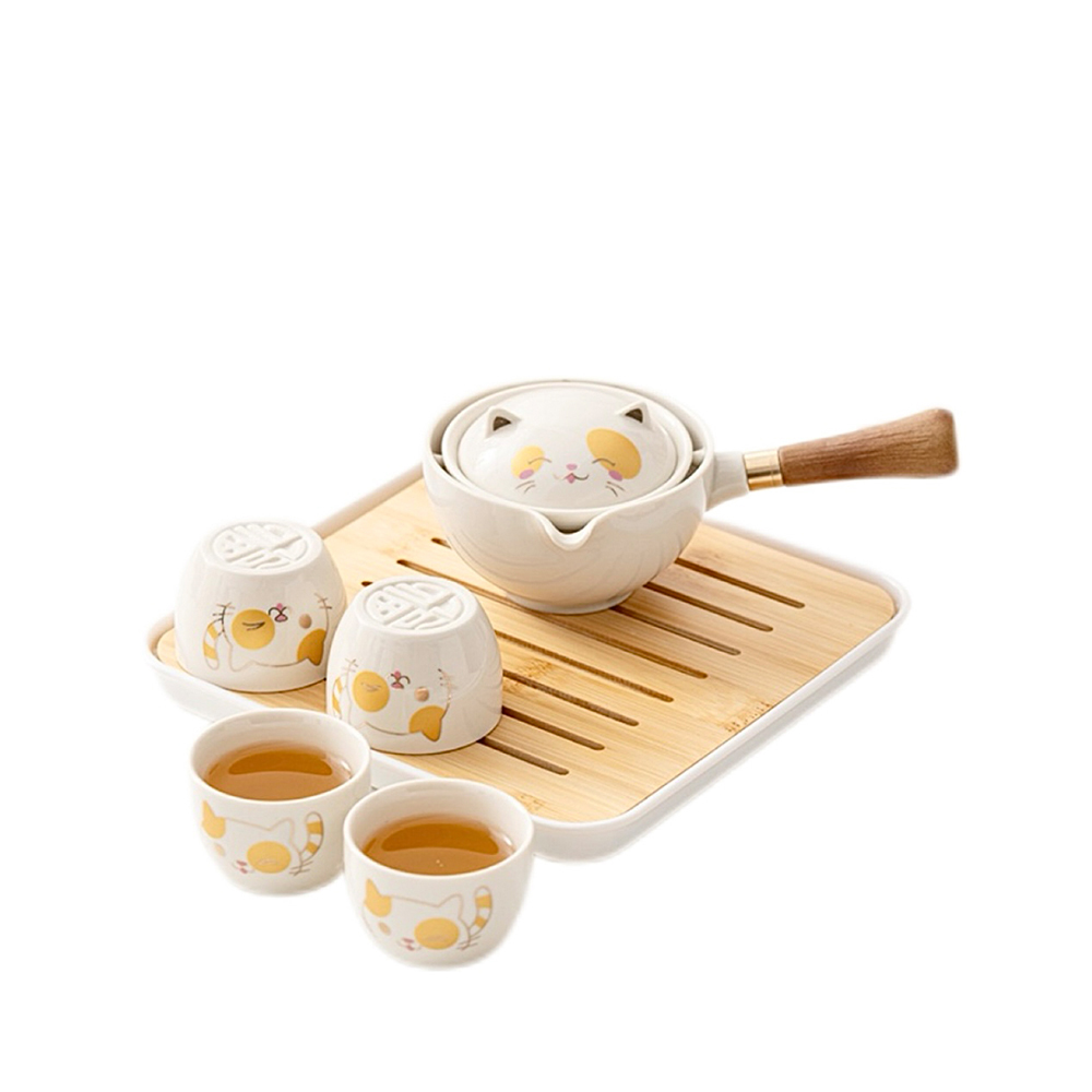 Maneki neko tea service, , large