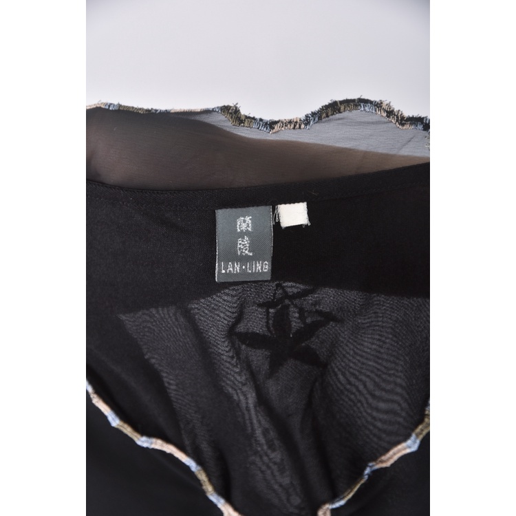 (S) lan ling黑色長袖上衣二手衣, , large