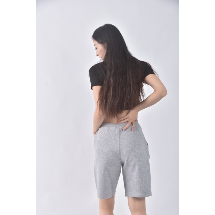 (S) uniqlo高腰運動質感棉質灰色短褲二手衣, , large
