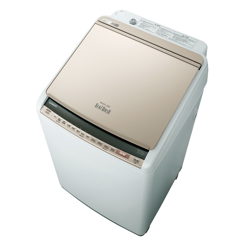 HITACHI 日立 AI 直立洗脫烘 洗衣機 琉璃金 BWDV100EJ-N, , large