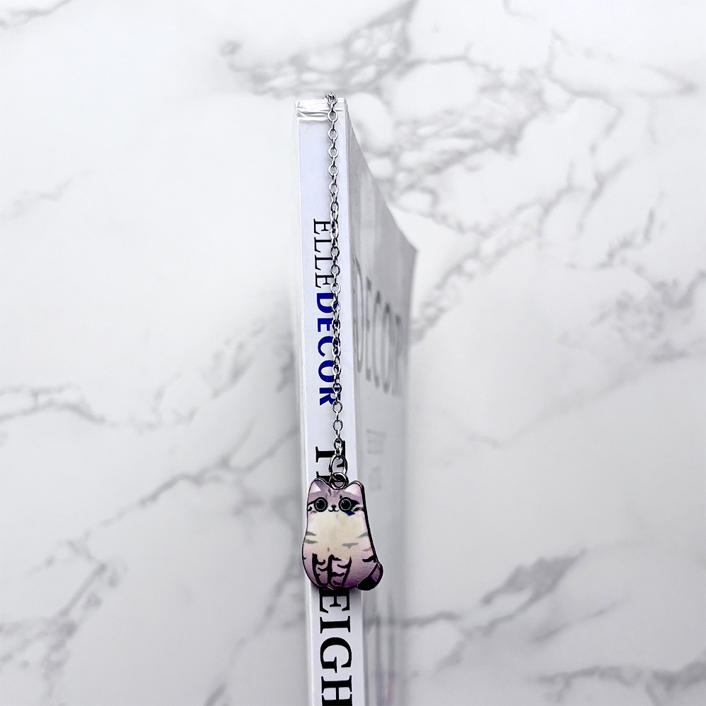 貓咪書籤【22種款式可選】金屬鍊條書籤 隱形書籤 琺瑯貓咪吊飾 書籤夾 金屬書籤 吊掛貓咪 陪讀小貓 貓咪吊飾 鋅合金 兩用書籤, , large