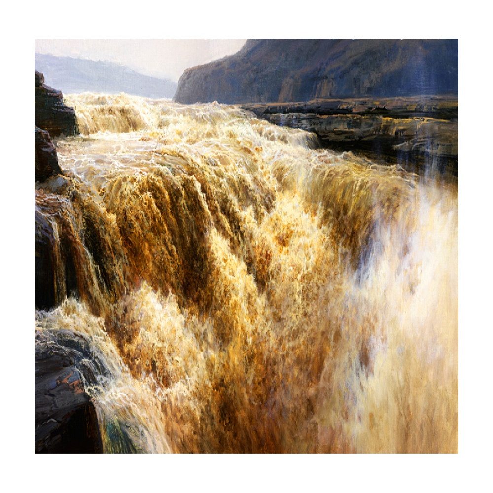 【御畫房】黃河頌 國家一級畫師手繪油畫80×80cm(VF-70), , large