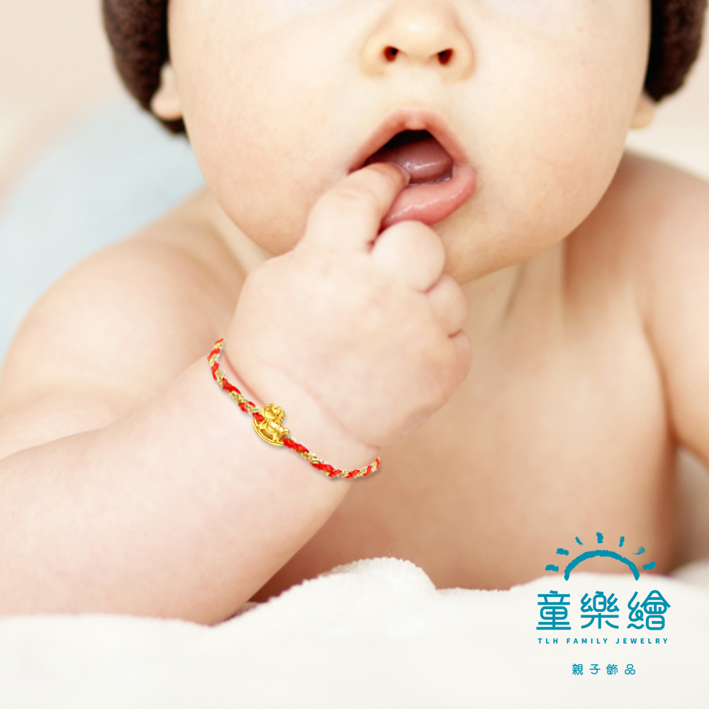 【童樂繪金飾】神馬都好 兒童紅繩 彌月黃金禮盒 約重0.03錢&plusmn;0.02 (彌月金飾 彌月禮 馬年), , large