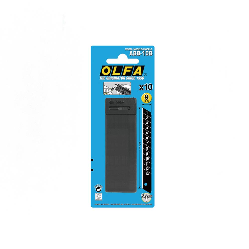 【OLFA】小型 美工刀片 黑刃 10片入/盒 ABB-10B, , large