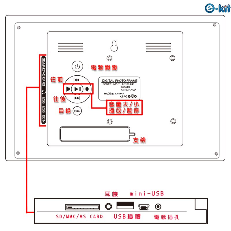 [逸奇科技]F024 10吋輕薄黑色數位相框電子相冊 10台/箱, , large