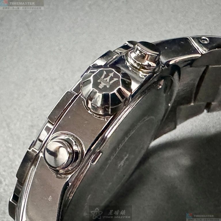 [星晴錶業]MASERATI手錶,44mm,R8873603001白色錶面銀錶殼銀色精鋼錶帶款, , large